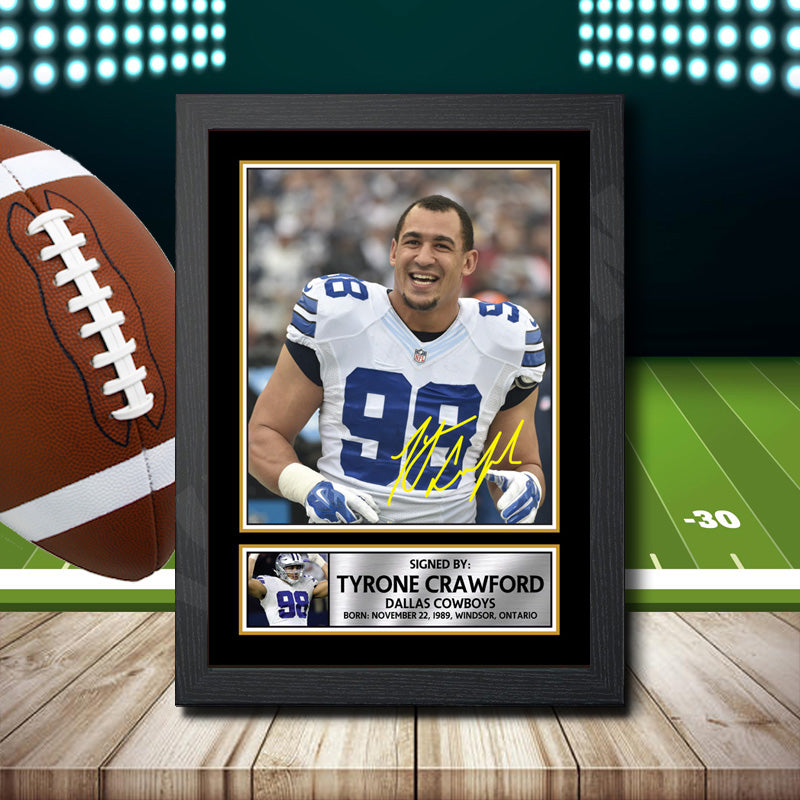 Tyrone Crawford 2 Printed Signature NFL Star Poster Print Framed Wall Art Gift β Tyrone Crawford 2 Printed Signature NFL Star Poster Print