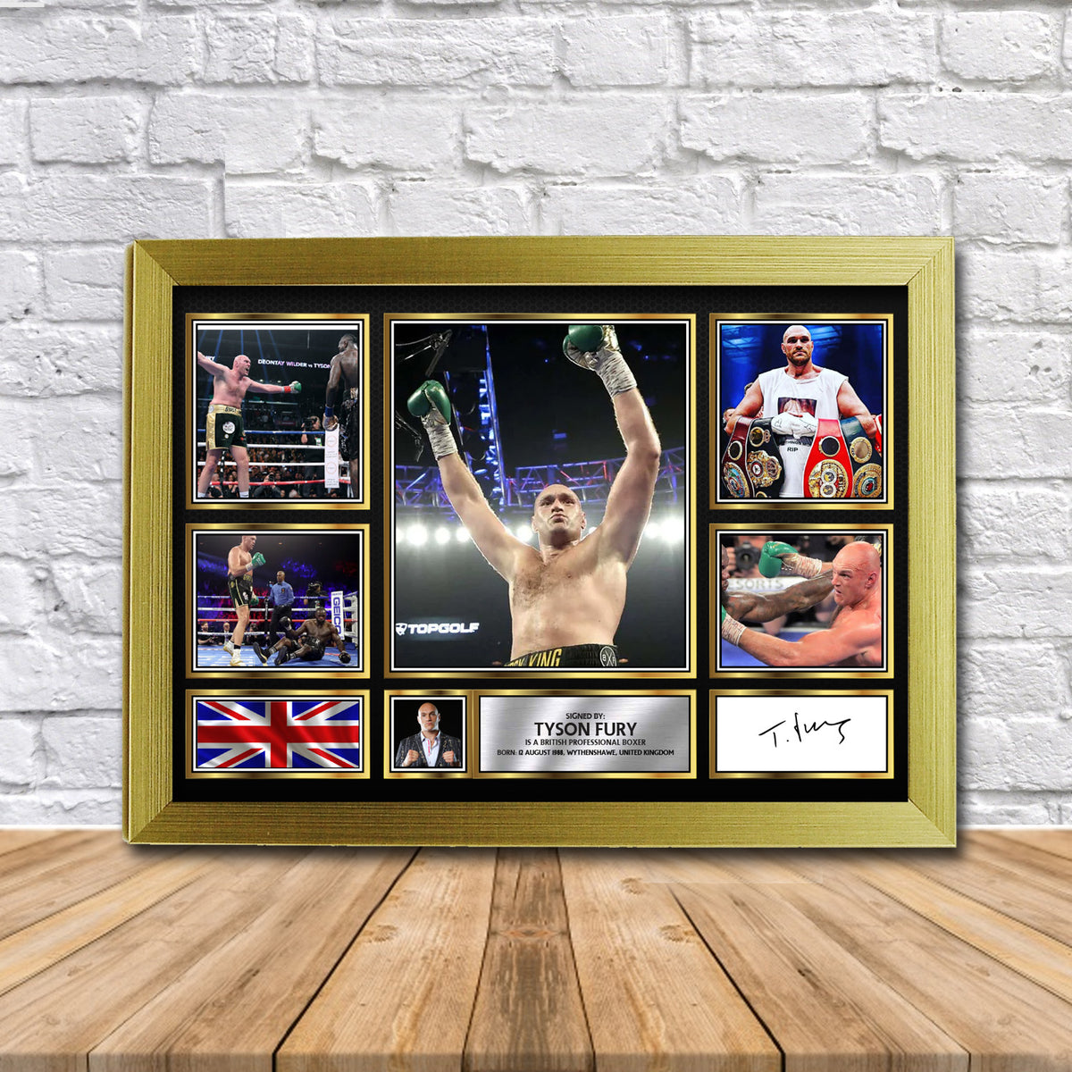 Tyson Fury Boxing Gift Framed Printed Signature Star Poster Print Wall Art Gift