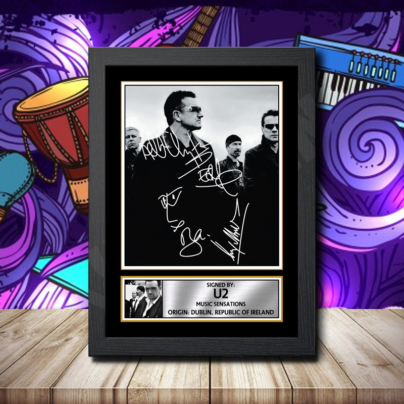 U2 1 Printed Signature Rock-Bands Star Poster Print Framed Wall Art Gift – U2 1 Printed Signature Rock-Bands Star Poster Print