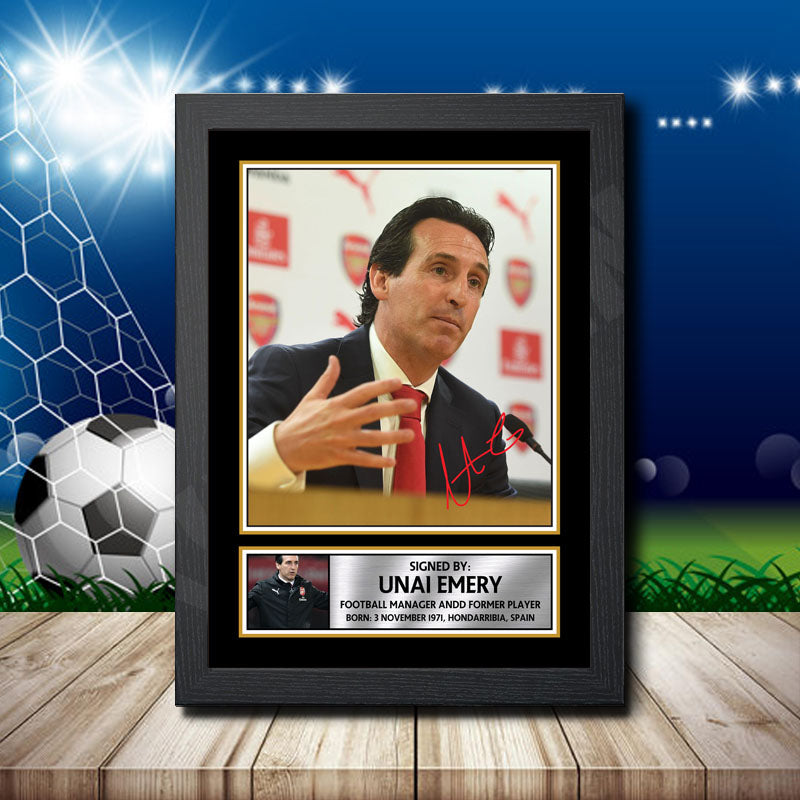 Unai Emery 2 Printed Signature Footballers Star Poster Print Framed Wall Art Gift – Unai Emery 2 Printed Signature Footballers Star Poster Print