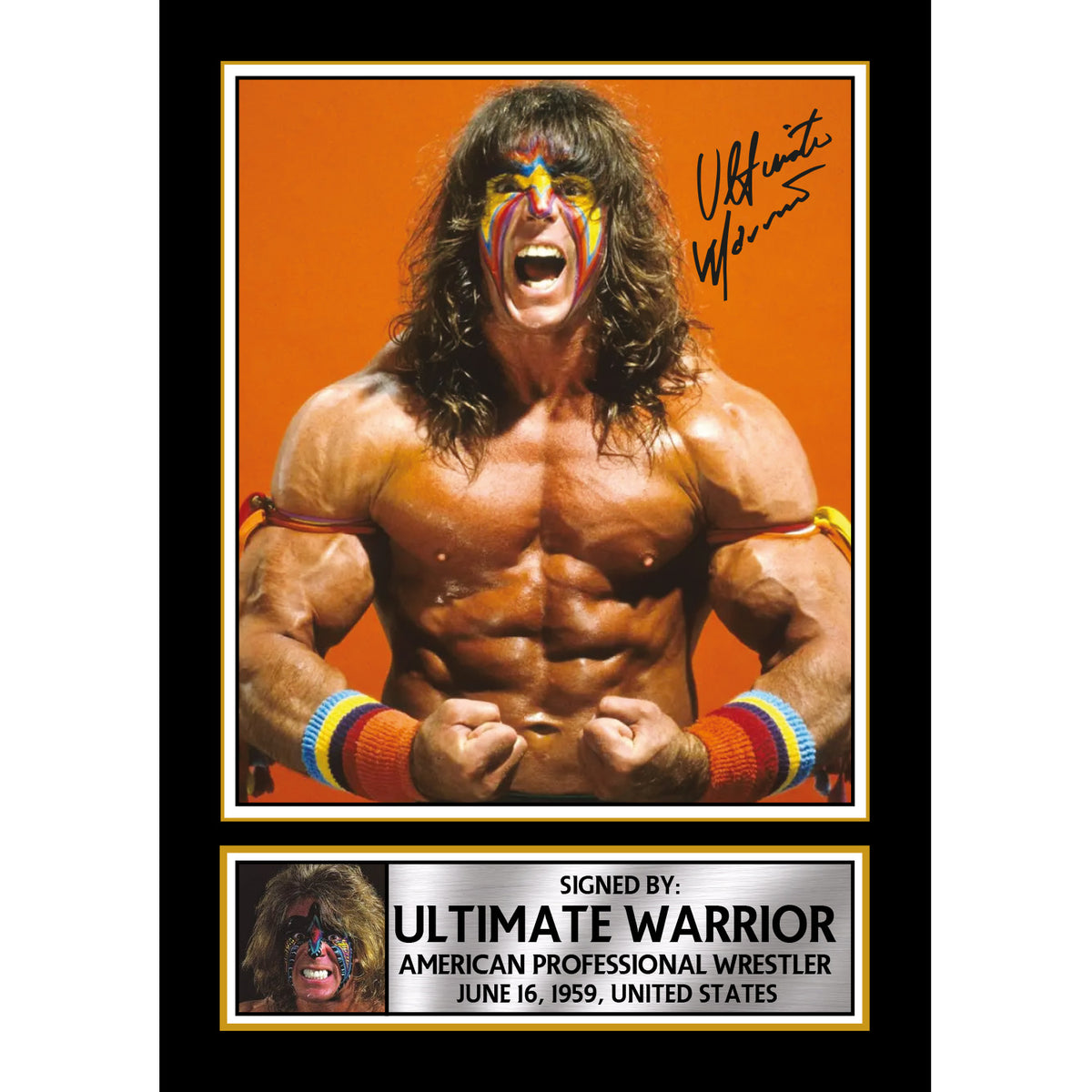 Ultimate Warrior Printed Signature Poster Print