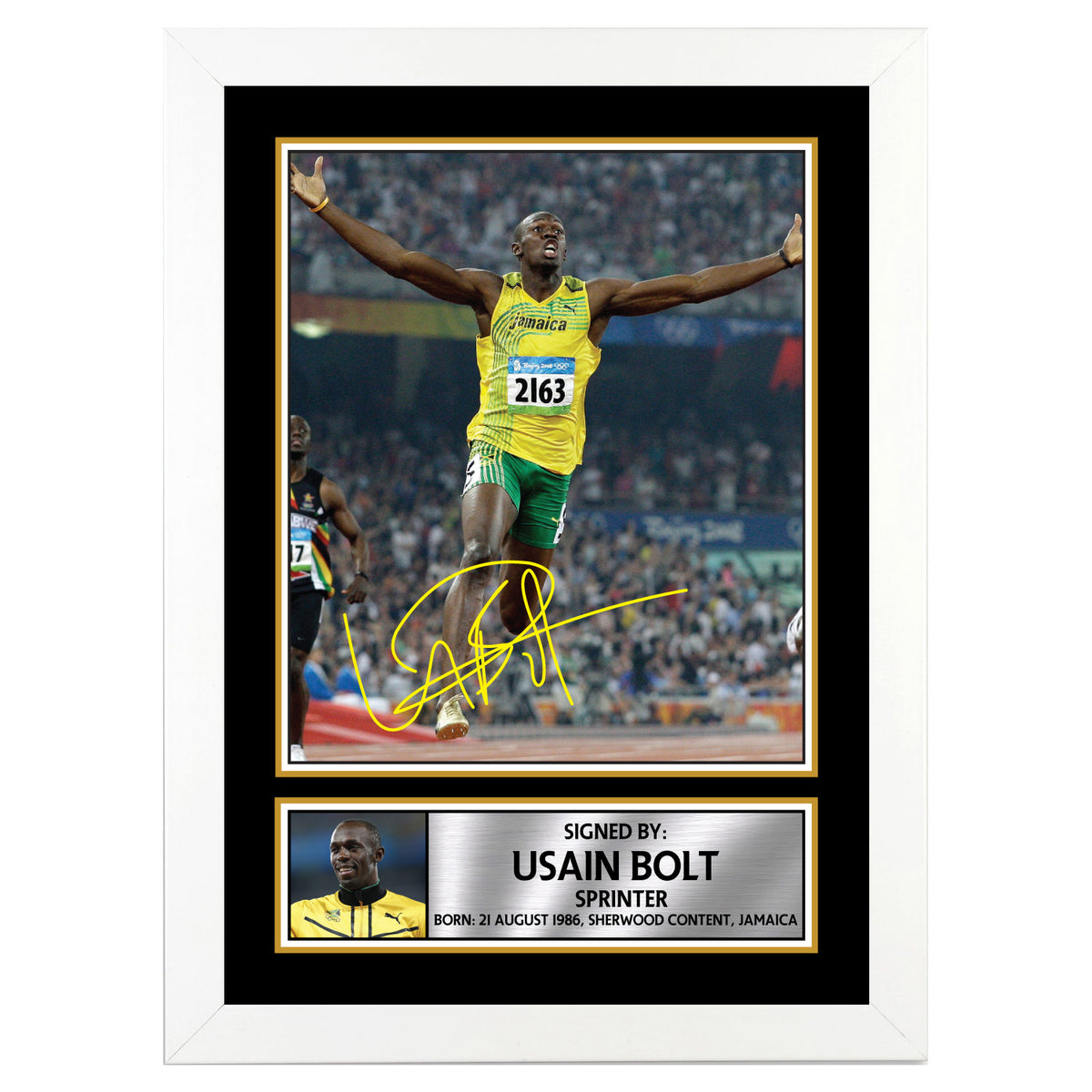 Usain Bolt 2 Athletics Printed Signature Poster Print Gift