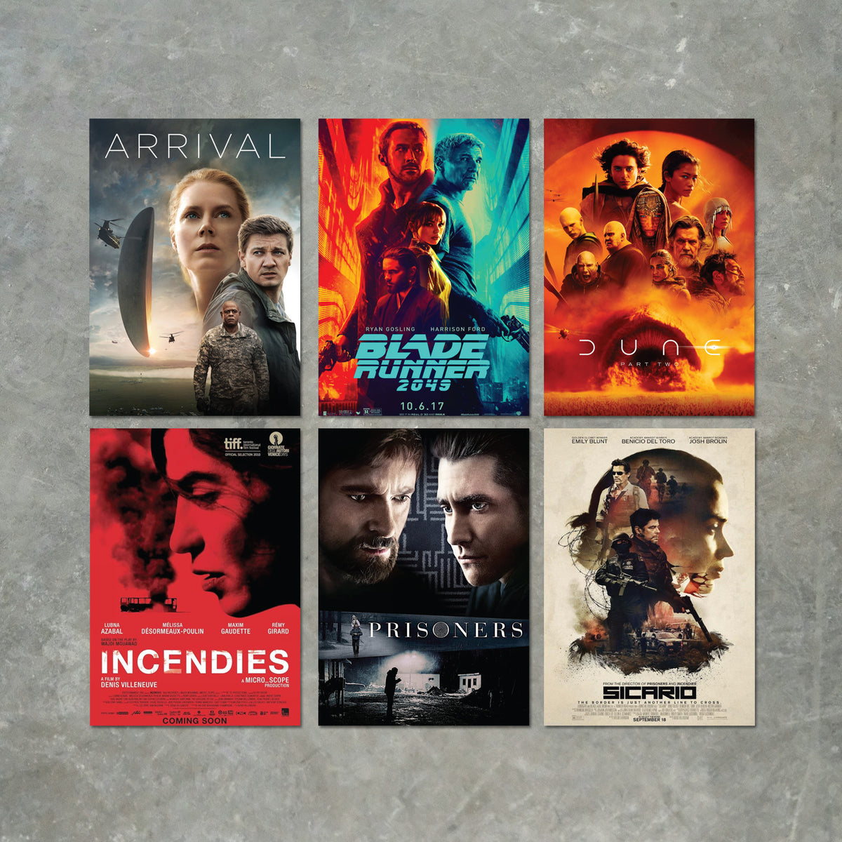 Denis Villneuve Movies and Film Poster Print Packs - 6 POSTERS A6, A5