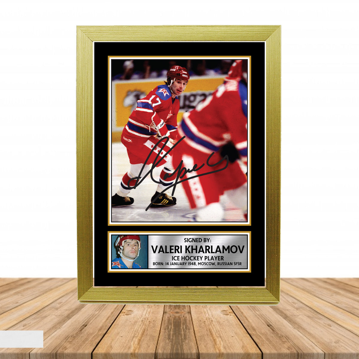 Valeri Kharlamov Ice Hockey Printed Signature Poster Print Gift