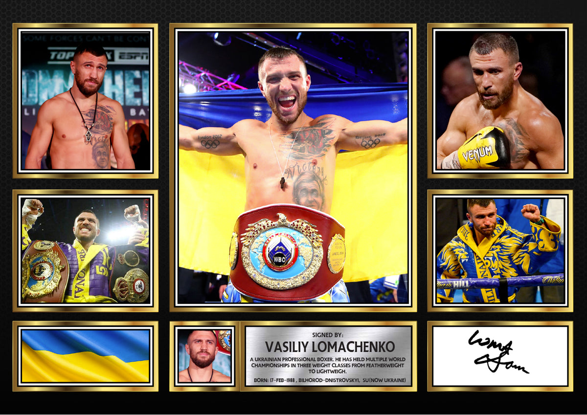 Vasiliy Lomachenko top boxer Printed Signature Print Landscape – A4 Poster