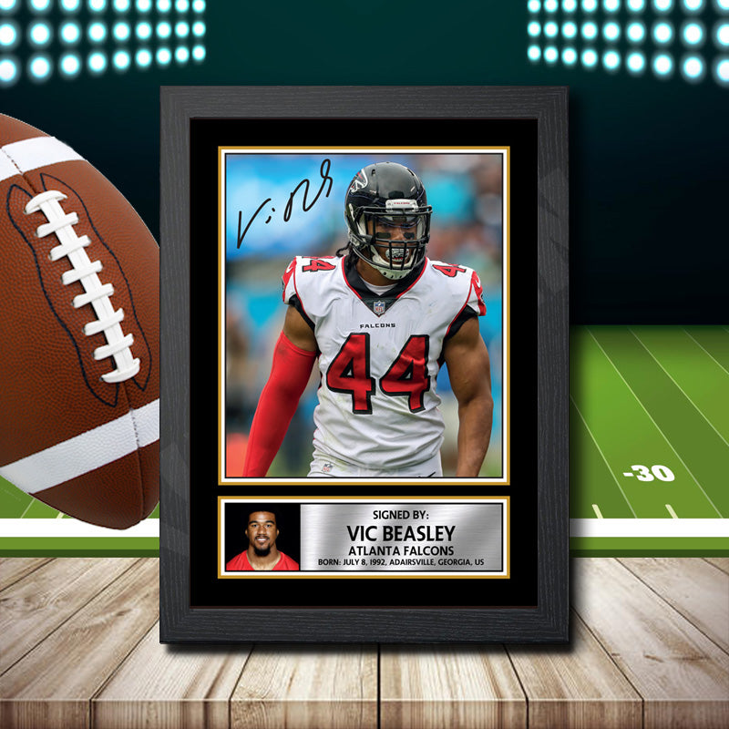 Vic Beasley 2 Printed Signature NFL Star Poster Print Framed Wall Art Gift – Vic Beasley 2 Printed Signature NFL Star Poster Print