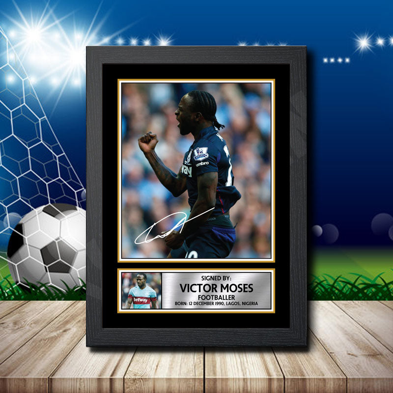 Victor Moses 1 Printed Signature Footballers Star Poster Print Framed Wall Art Gift β Victor Moses 1 Printed Signature Footballers Star Poster Print