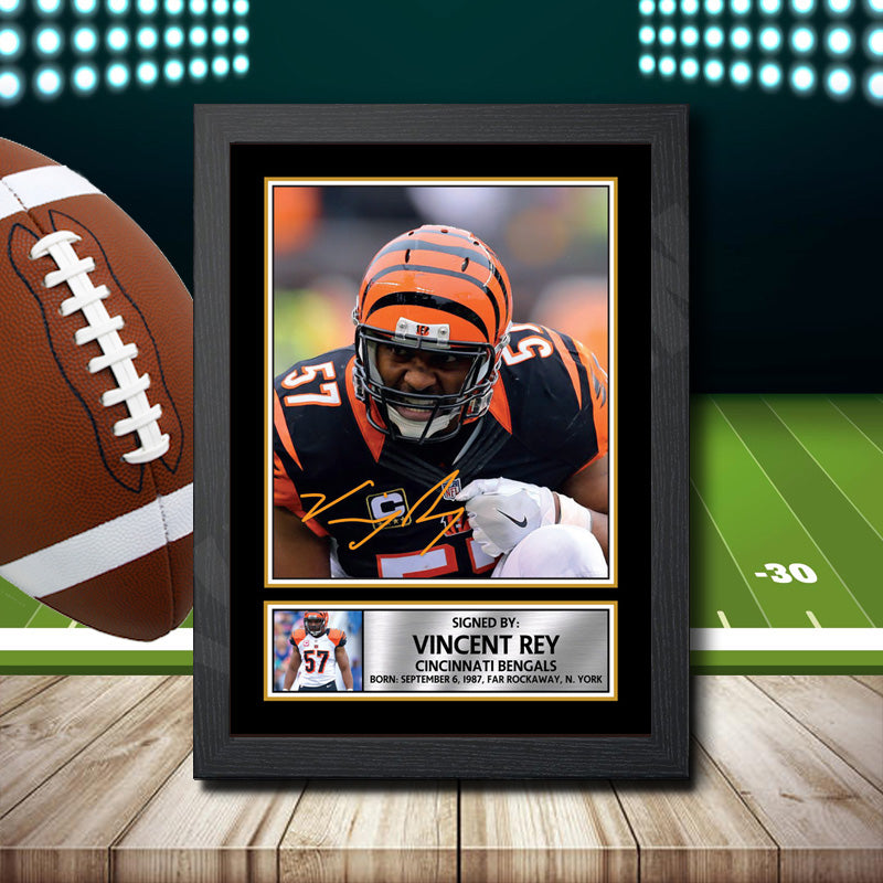 Vincent Rey 2 Printed Signature NFL Star Poster Print Framed Wall Art Gift β Vincent Rey 2 Printed Signature NFL Star Poster Print