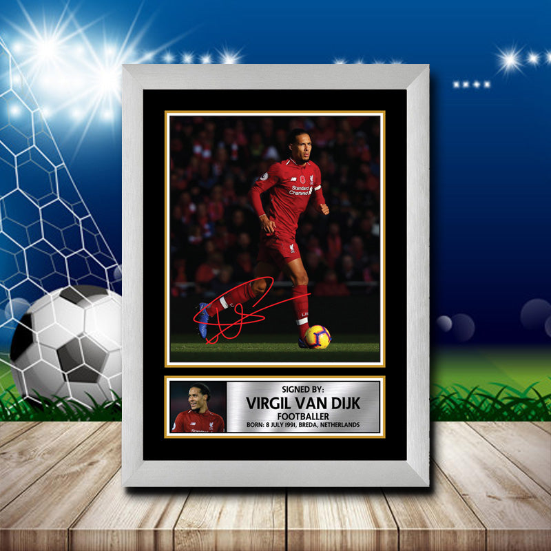 Virgil Van Dijk Footballer Printed Signature Poster Print Gift