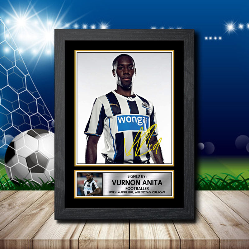 Vurnon Anita 1 Printed Signature Footballers Star Poster Print Framed Wall Art Gift – Vurnon Anita 1 Printed Signature Footballers Star Poster Print