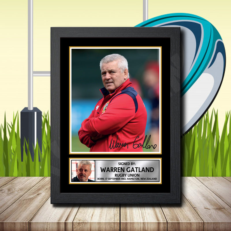 Warren Gatland 1 Printed Signature Rugby Star Poster Print Framed Wall Art Gift β Warren Gatland 1 Printed Signature Rugby Star Poster Print