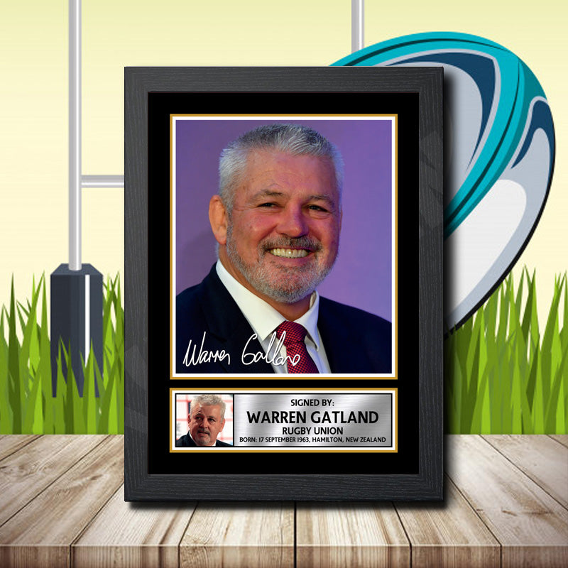 Warren Gatland 2 Printed Signature Rugby Star Poster Print Framed Wall Art Gift – Warren Gatland 2 Printed Signature Rugby Star Poster Print