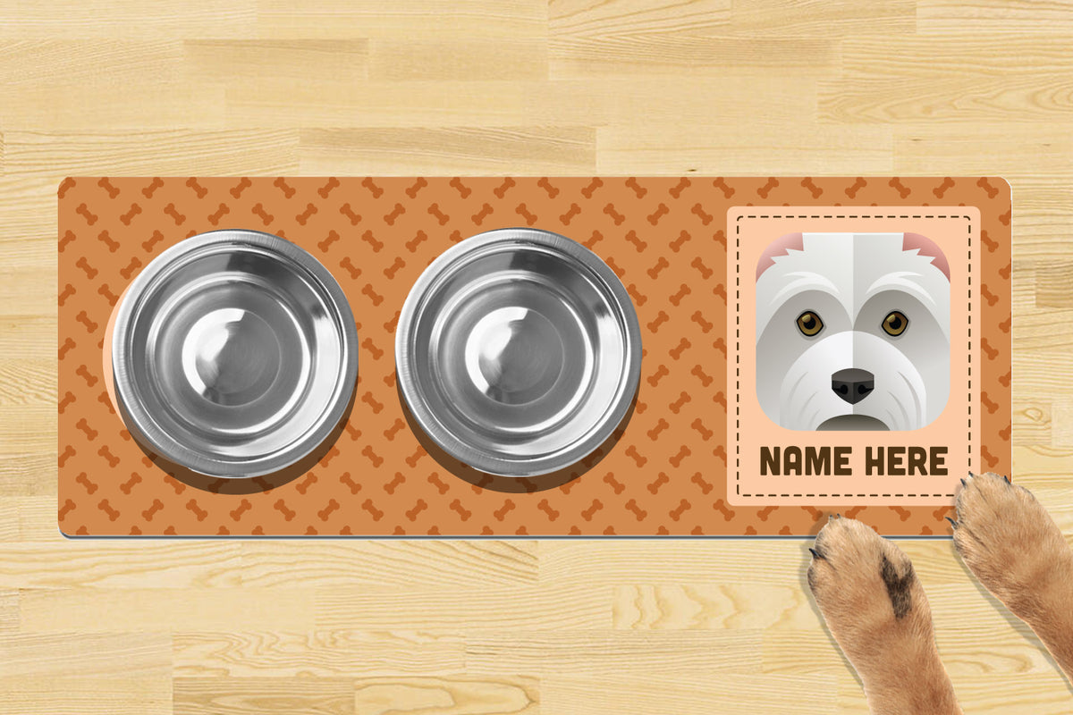 Personalised Dog Breed Dog Bowl Mat 880mm X 300mm2 Bowl Design - West Highland