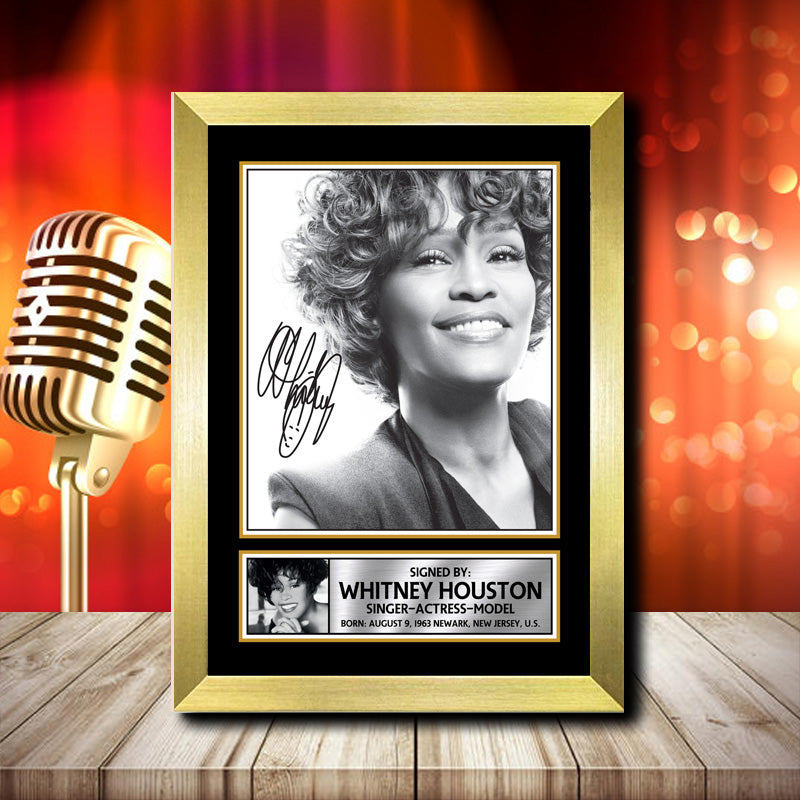 Whitney Houston 1 – Printed Signature Music Star Print – Whitney Houston 1
