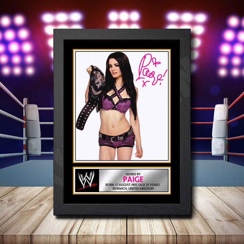 Wwe Wrestling Paige Printed Signature Wwe Star Poster Print Framed Wall Art Gift – Wwe Wrestling Paige Printed Signature Wwe Star Poster Print