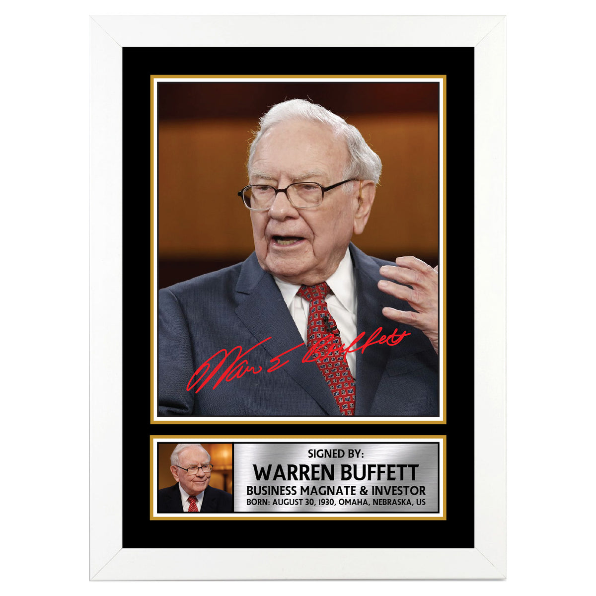 Warren Buffett 2 Famous Businessmen Printed Signature Poster Print Gift