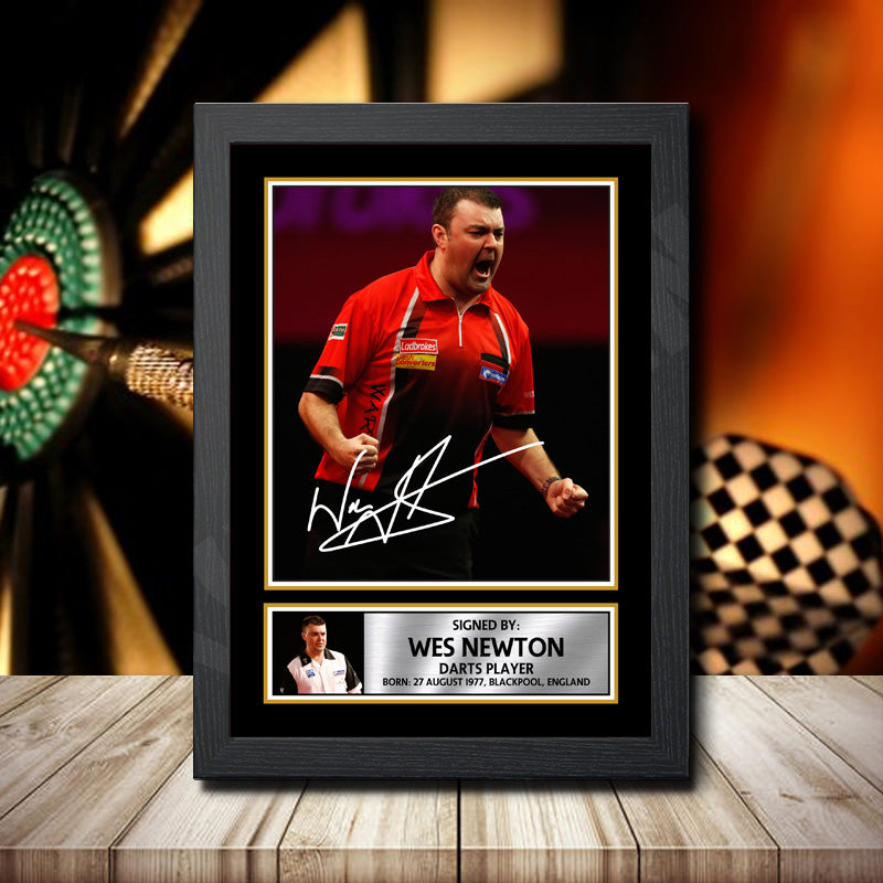 Wes Newton 2 Printed Signature Darts Star Poster Print Framed Wall Art Gift β Wes Newton 2 Printed Signature Darts Star Poster Print