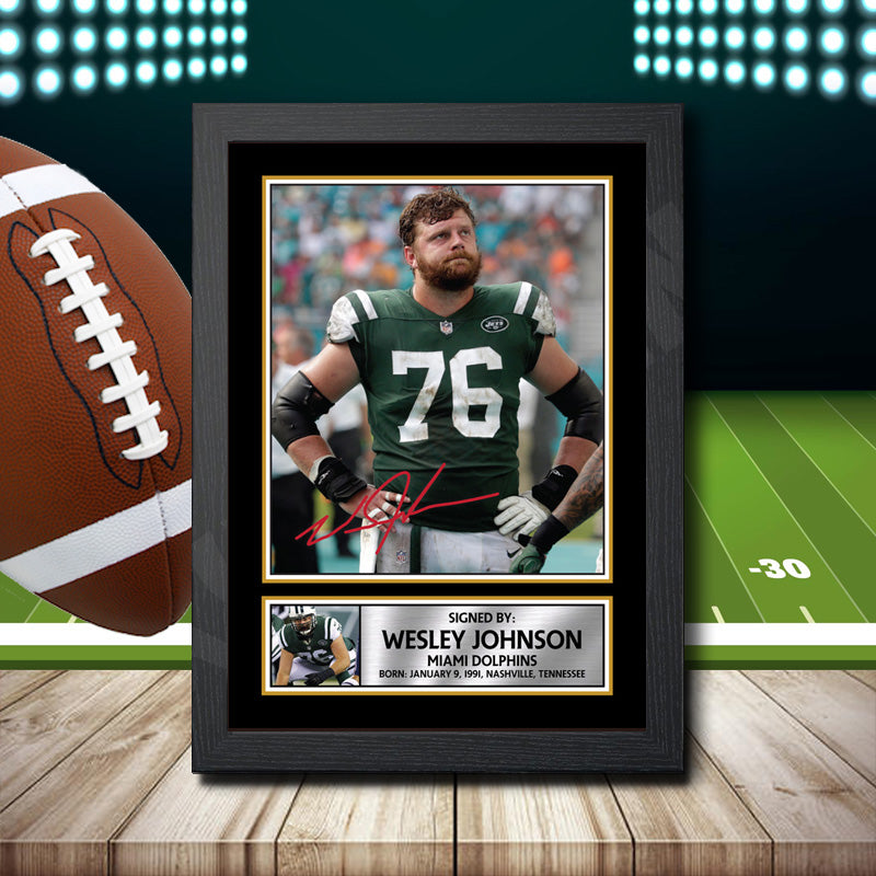 Wesley Johnson 2 Printed Signature NFL Star Poster Print Framed Wall Art Gift β Wesley Johnson 2 Printed Signature NFL Star Poster Print