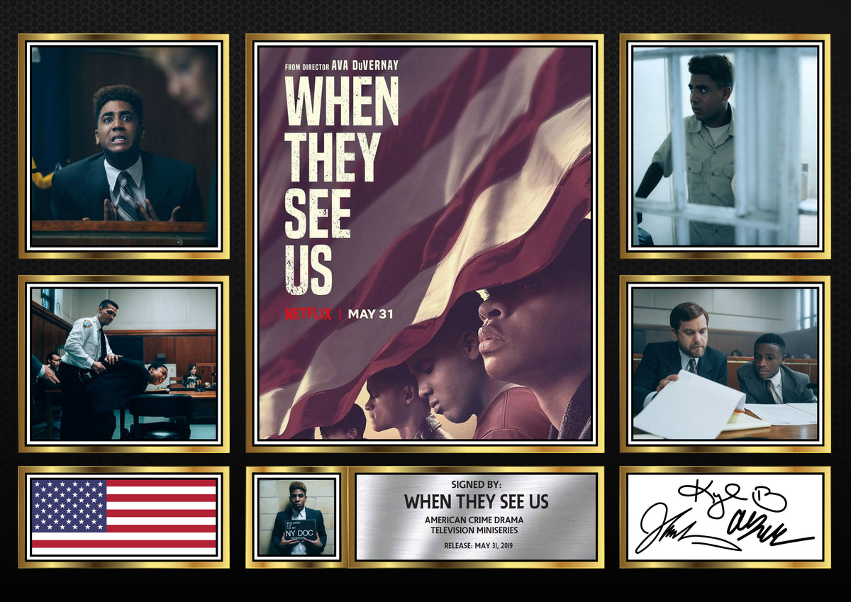 When They See Us Netflix Shows Framed Printed Signature Print – Fan Gift – Wall Art – When They See Us Netflix Shows Framed Printed Signature Print – A4 Poster