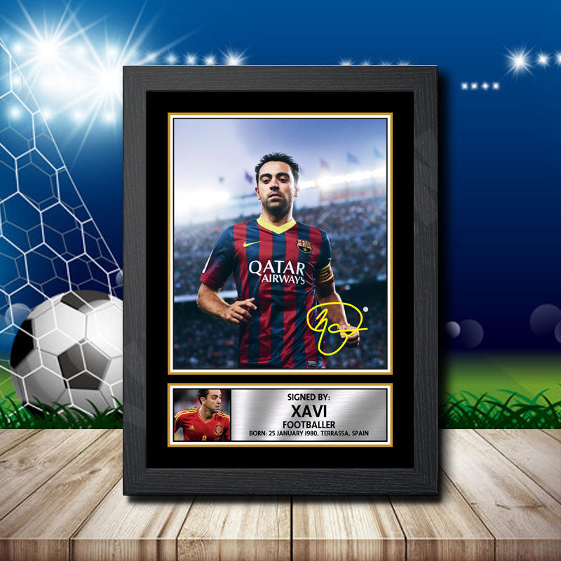 Xavi Printed Signature Footballers Star Poster Print Framed Wall Art Gift β Xavi Printed Signature Footballers Star Poster Print