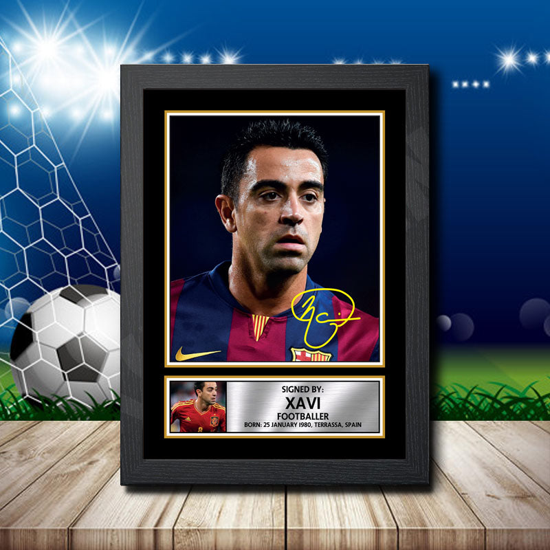 Xavi 2 Printed Signature Footballers Star Poster Print Framed Wall Art Gift β Xavi 2 Printed Signature Footballers Star Poster Print