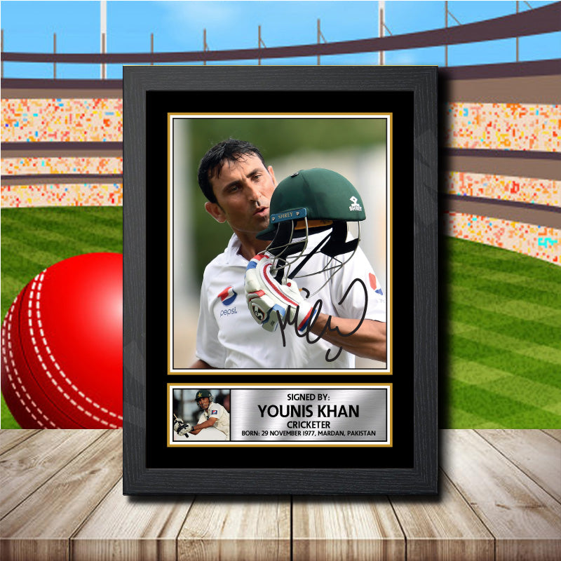 Younus Khan Printed Signature Cricket Star Poster Print Framed Wall Art Gift β Younus Khan Printed Signature Cricket Star Poster Print