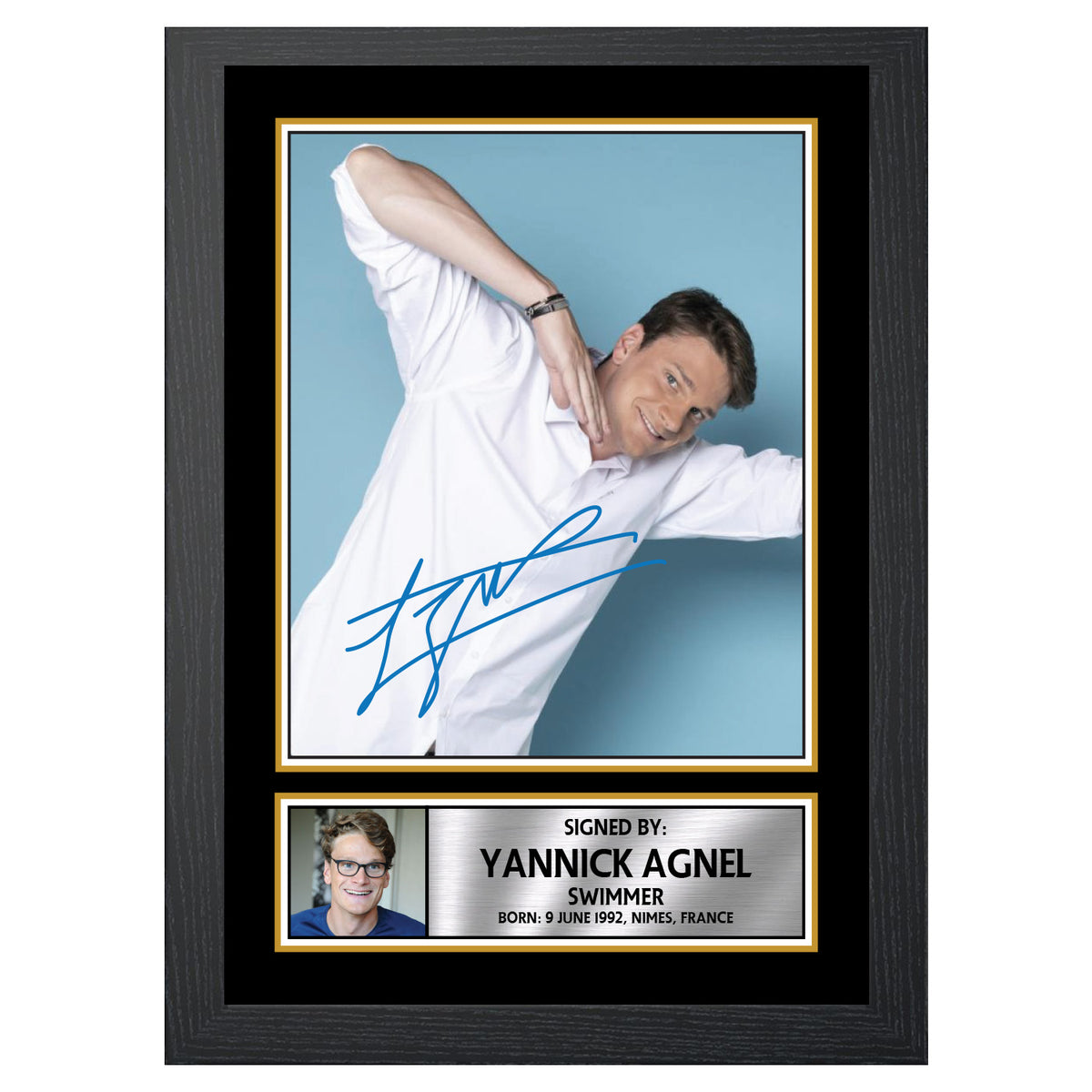 Yannick Agnel M488 Swimmer Printed Signature Poster Print Gift