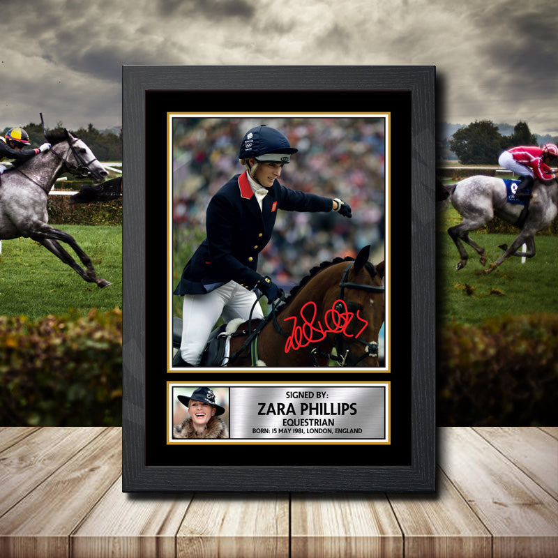 Zara Phillips 1 Printed Signature Horse-Racing Star Poster Print Framed Wall Art Gift β Zara Phillips 1 Printed Signature Horse-Racing Star Poster Print