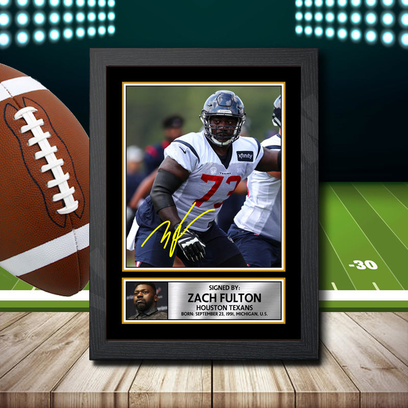 Zach Fulton Printed Signature NFL Star Poster Print Framed Wall Art Gift – Zach Fulton Printed Signature NFL Star Poster Print