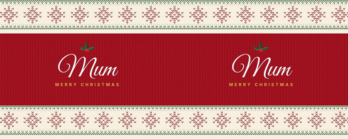 Personalised Christmas Jumper Mug – Any Name – 4 Knitted Designs – b1 jumper mum Christmas mug design
