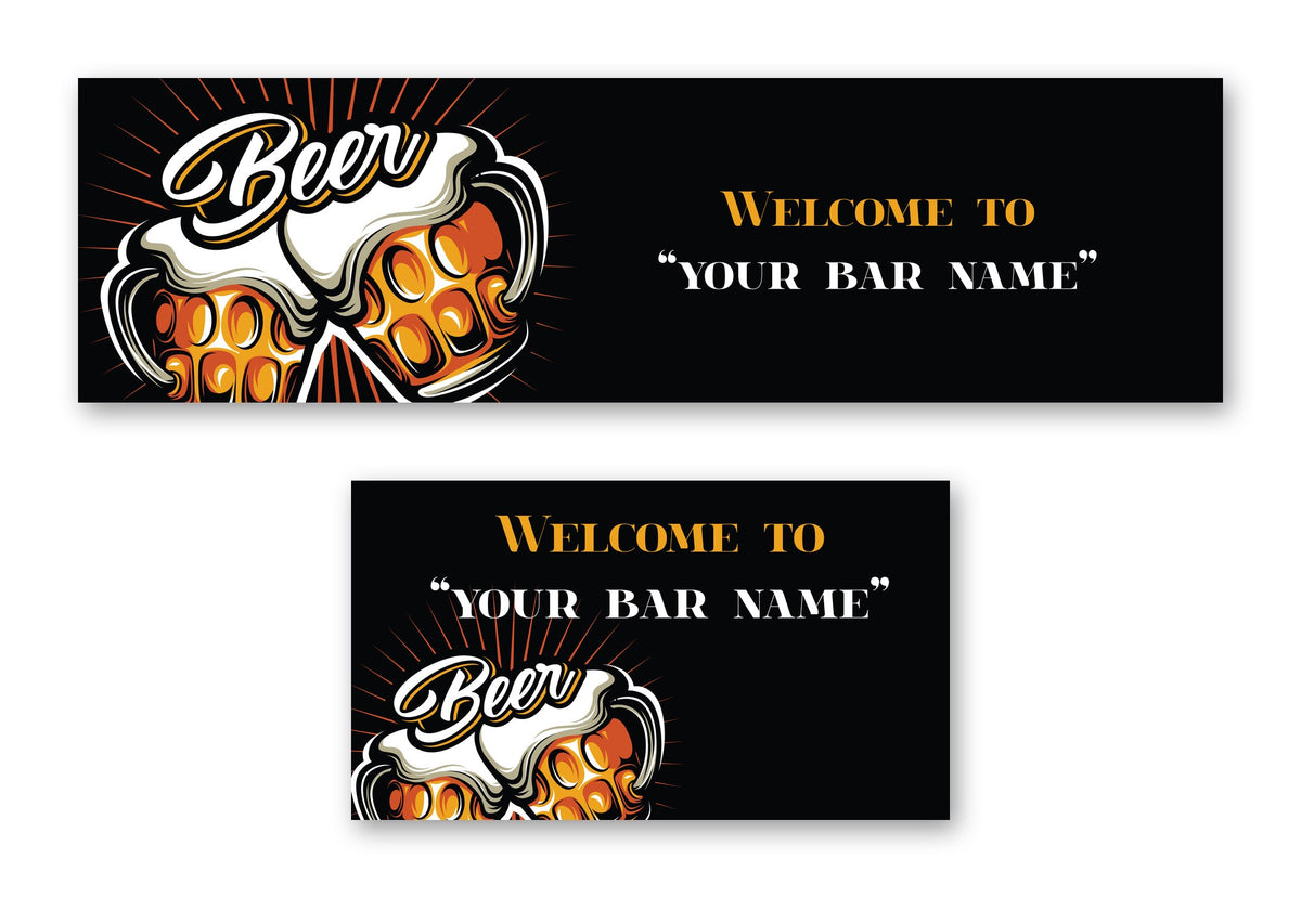 Personalised beer bar mat – beer splash welcome design