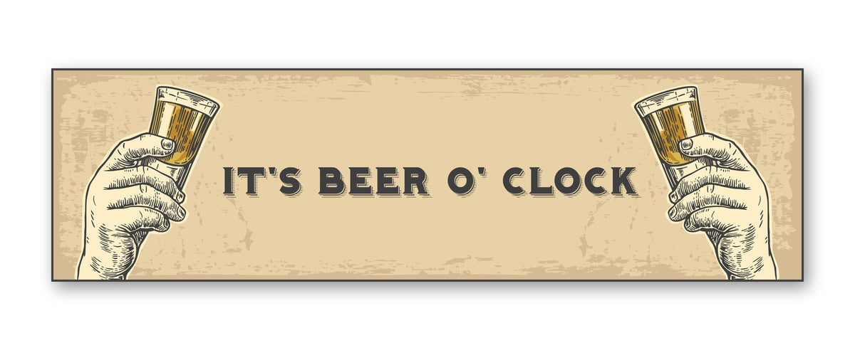 It’s beer o’clock bar runner – it’s beer o’clock design