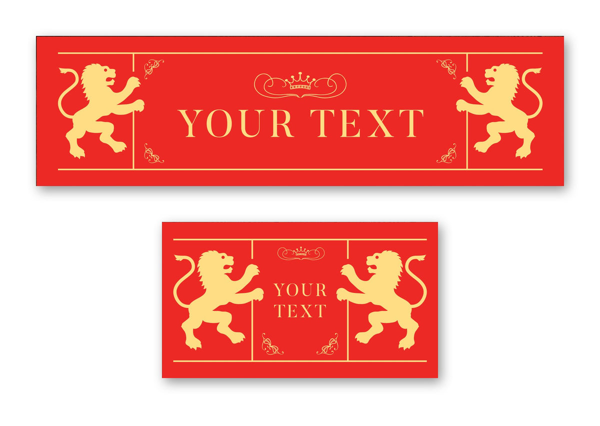 Personalised lion bar runner – long runner and small mat, golden lions design