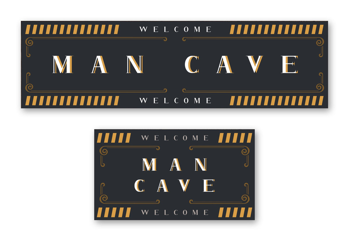 Man cave bar runner – long runner and small mat, man cave welcome design