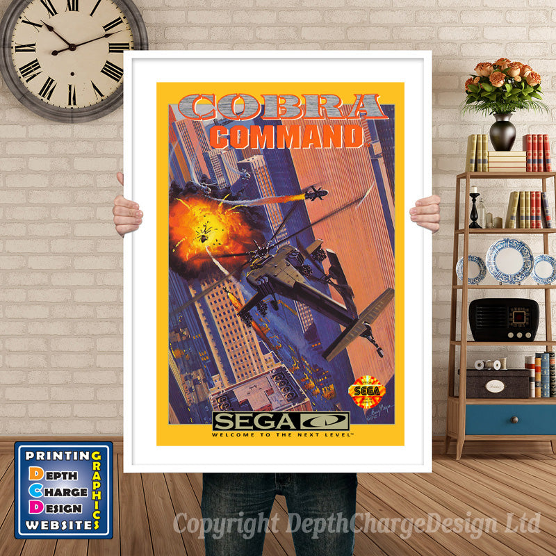Cobra Command 3 Sega Sega Mega CD Inspired Retro Gaming Poster A4 A3 A2 Or A1 – Cobra Command 3 Sega Mega CD inspired retro gaming poster shown in a white frame