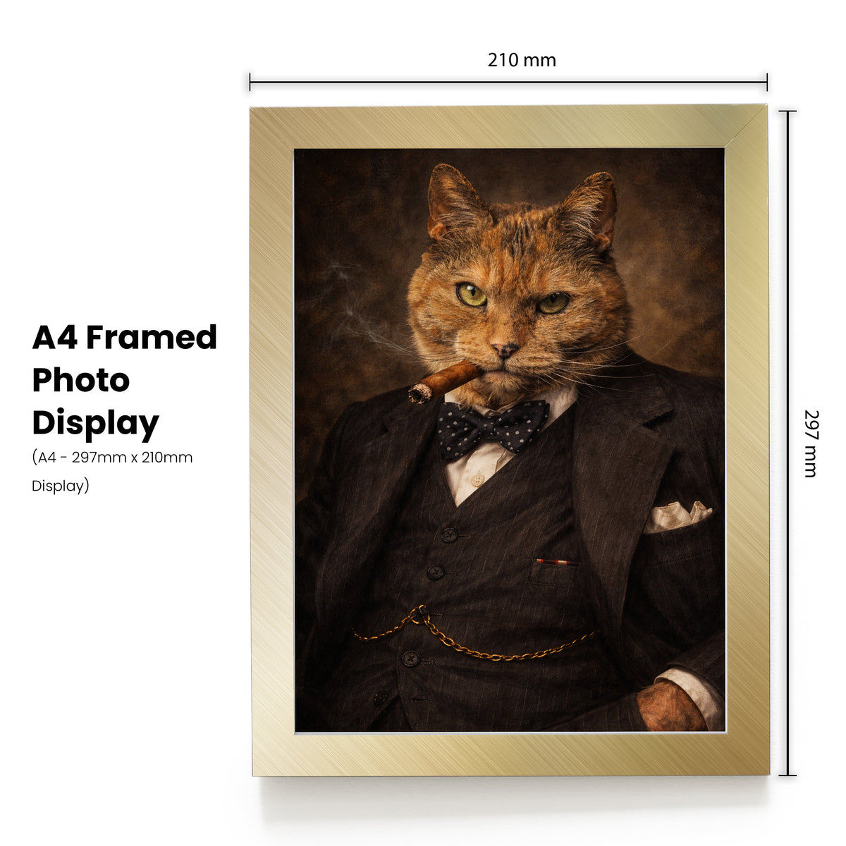 Personalised Churchill pet portrait mockup, Version 1 – a dog or cat as Winston Churchill