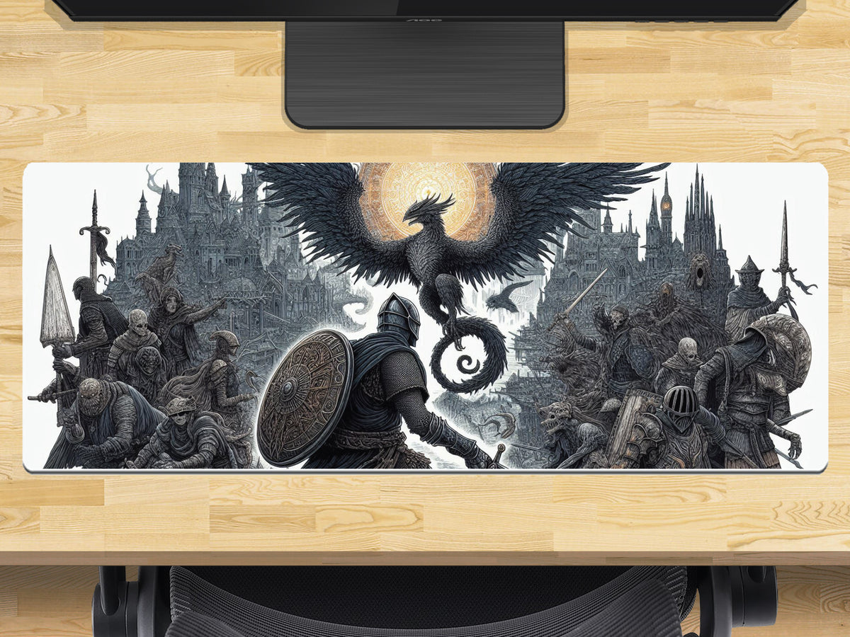 Extra Large Gaming Mouse Mat 800mm x 300mm - Gothic Souls Dark 2