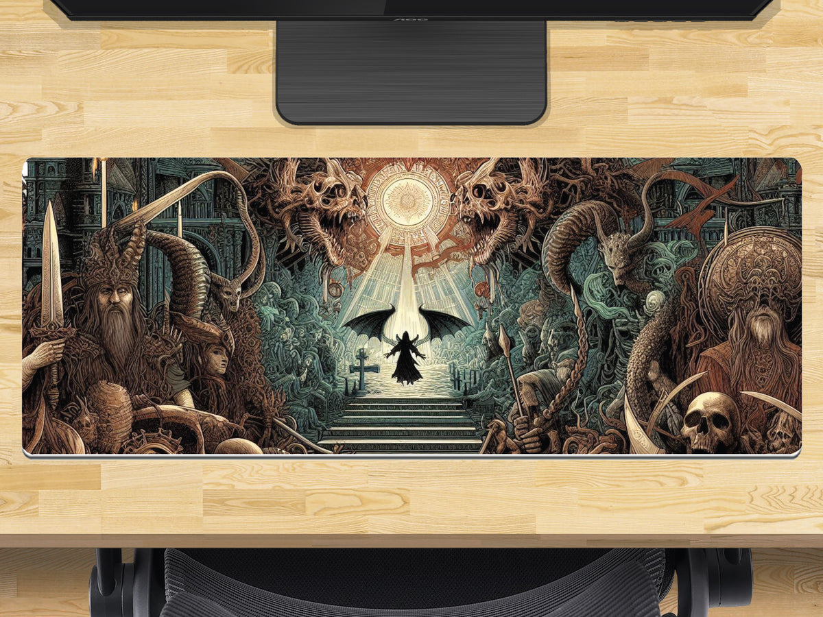 Extra Large Gaming Mouse Mat 800mm x 300mm - Gothic Souls Dark
