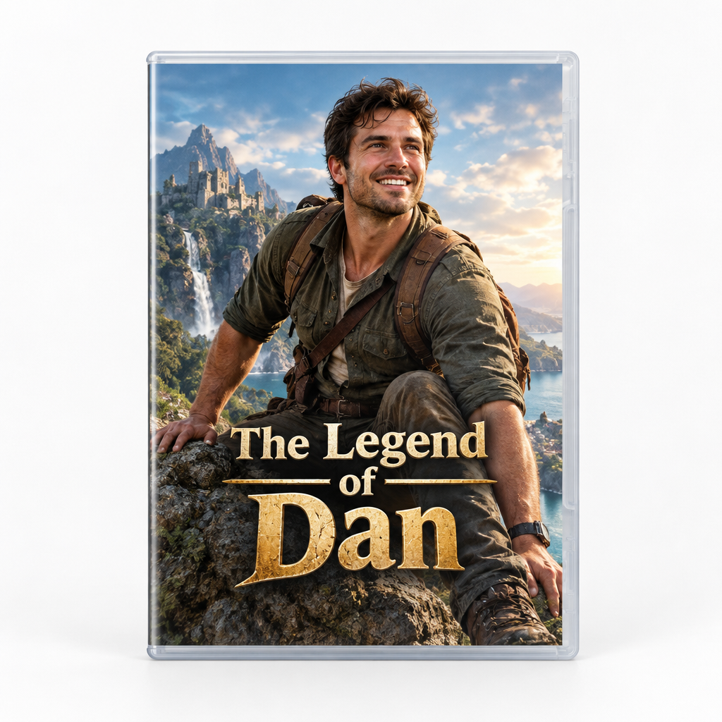 Personalised Video Game Case – Put Yourself on the Cover – Custom Photo Gamer Gift – Personalised video game case with the name Dan on a custom photo cover