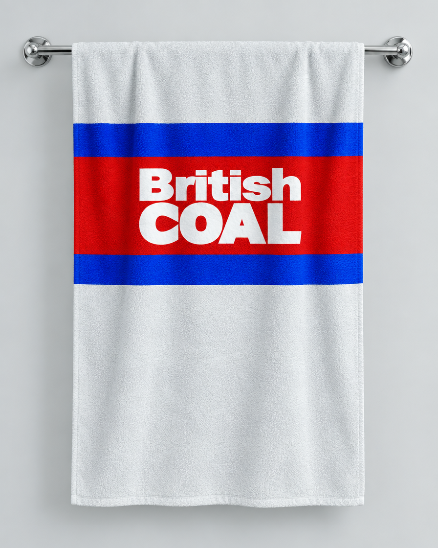 Wakefield 1989 personalised rugby bath towel hanging on a towel rail