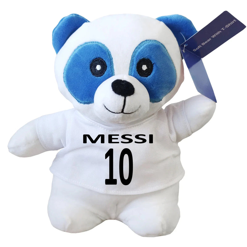 Personalised Teddy Bear Panda Football Team Player Inspired - Your Team Your Name Teddy - Football Kit Inspired Soft Toy -22cm Teddy Bear Kids Toy