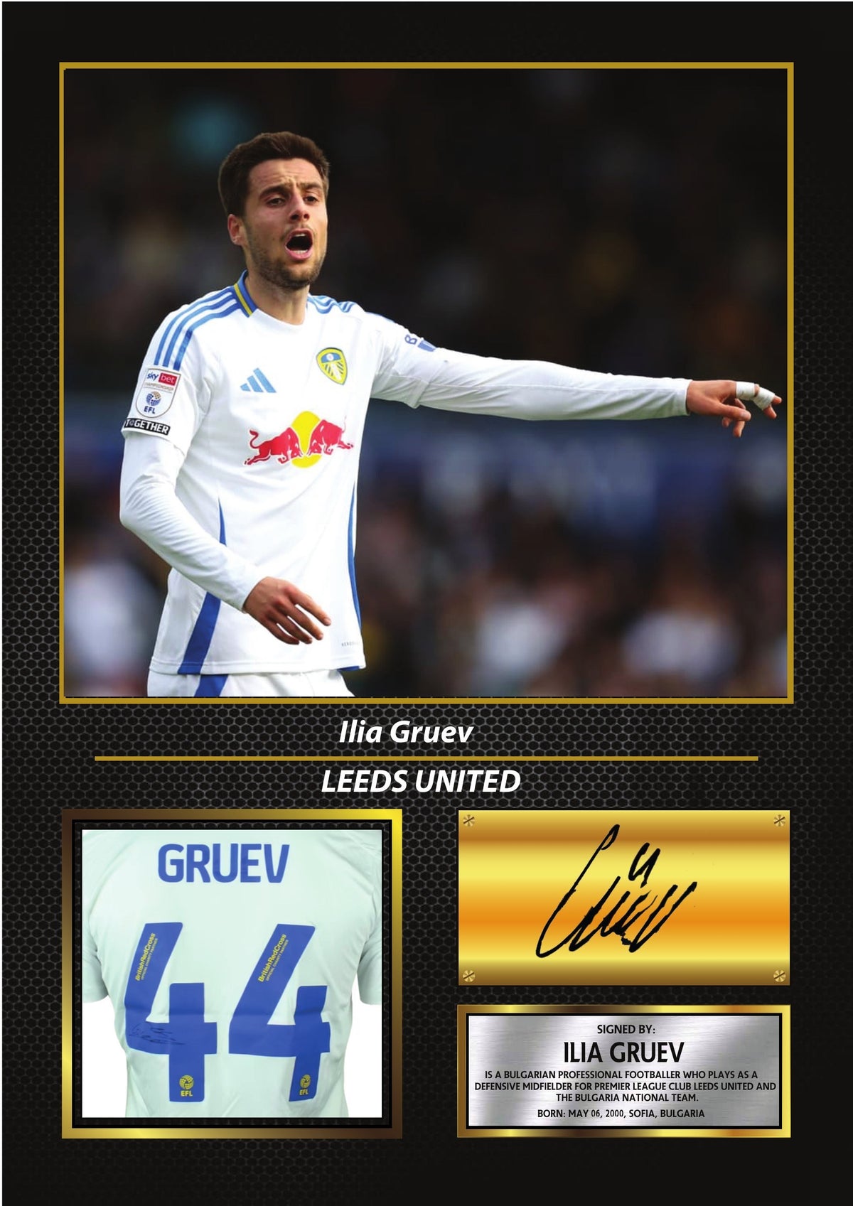 Ilia Gruev Leeds United Poster Print – Football Wall Art Perfect Gift for Football Fans – Ilia Gruev Leeds United Poster Print
