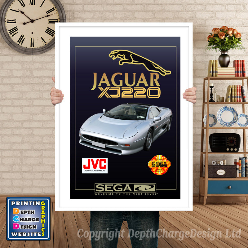 Jaguarxj220 3 Sega Sega Mega CD Inspired Retro Gaming Poster A4 A3 A2 Or A1 – Jaguarxj220 3 Sega Mega CD inspired retro gaming poster shown in a white frame