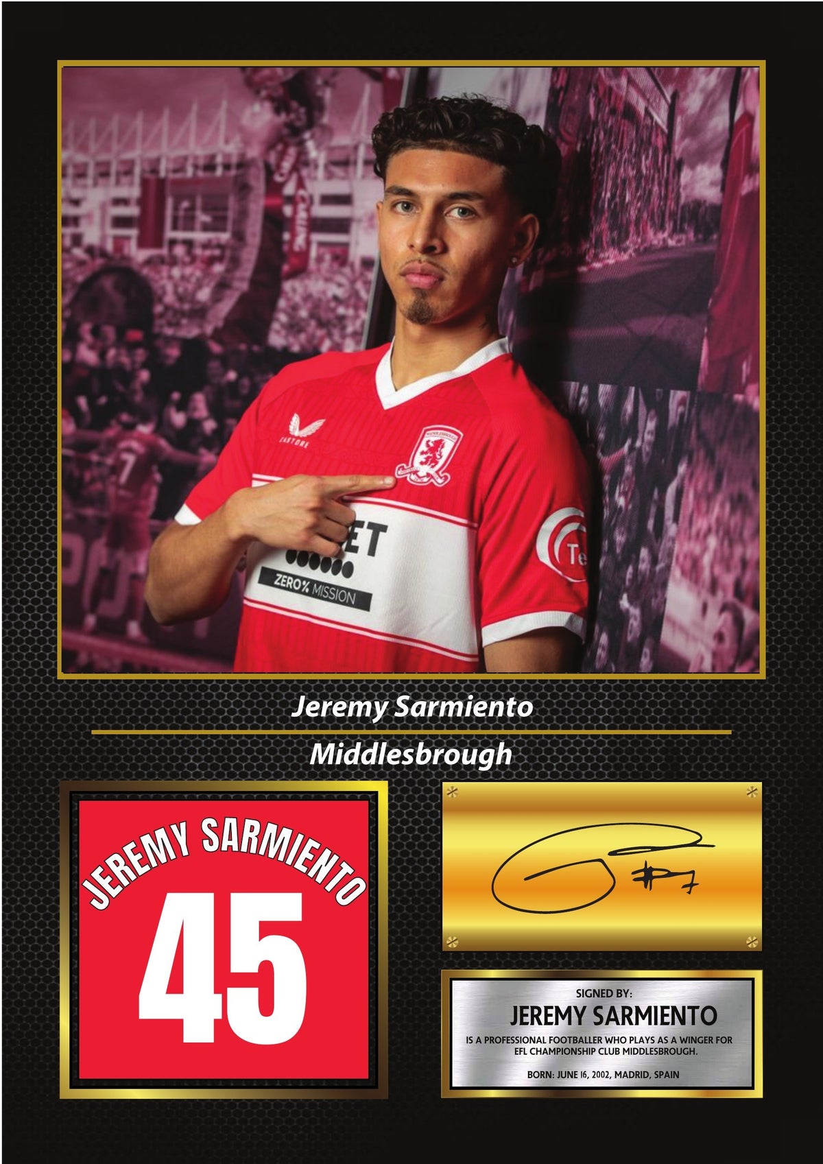 Jeremy Sarmiento Middlesbrough FC Poster Print – Football Wall Art Perfect Gift for Football Fans – Jeremy Sarmiento Middlesbrough FC Poster Print