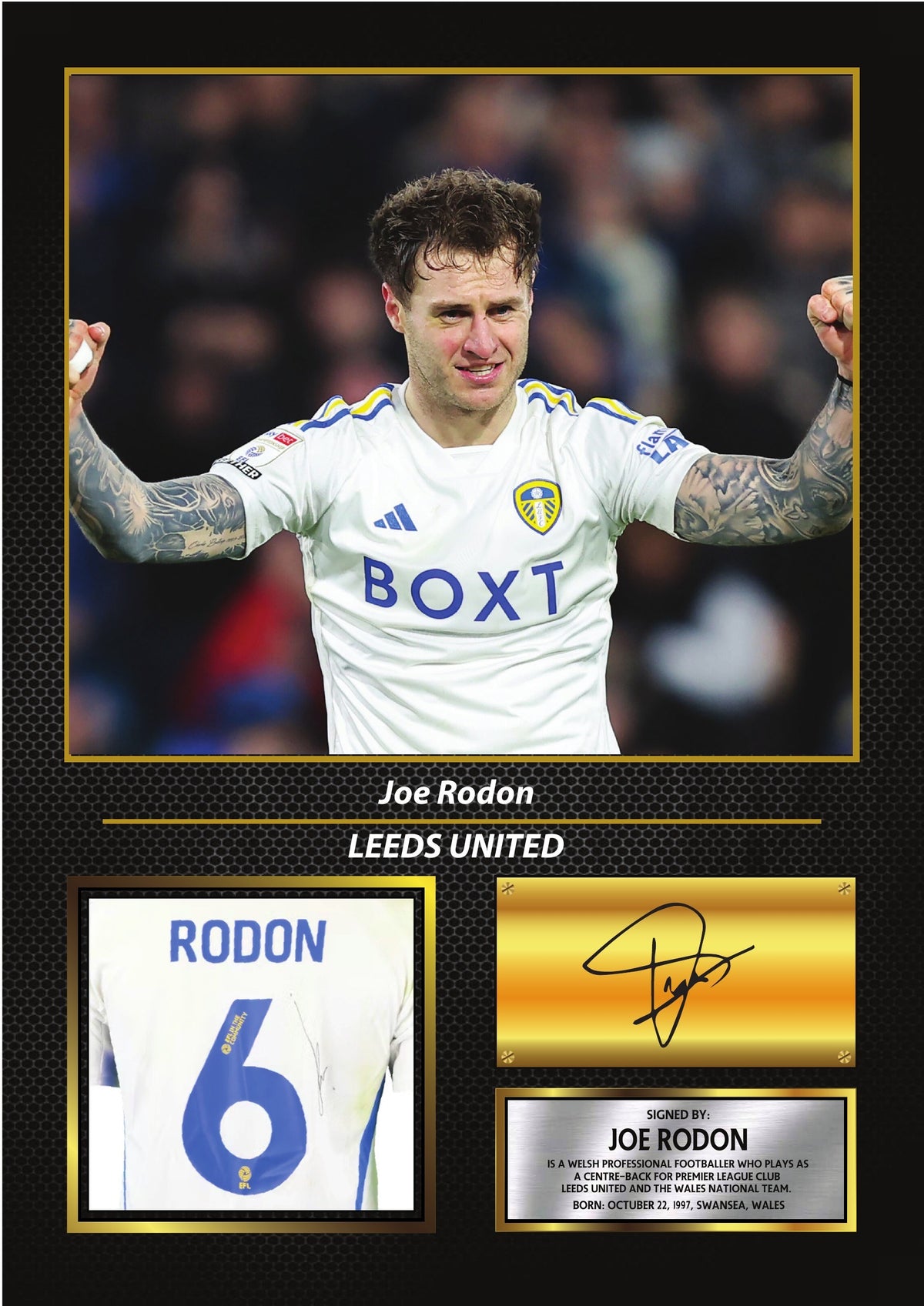 Joe Rodon Leeds United Poster Print – Football Wall Art Perfect Gift for Football Fans – Joe Rodon Leeds United Poster Print
