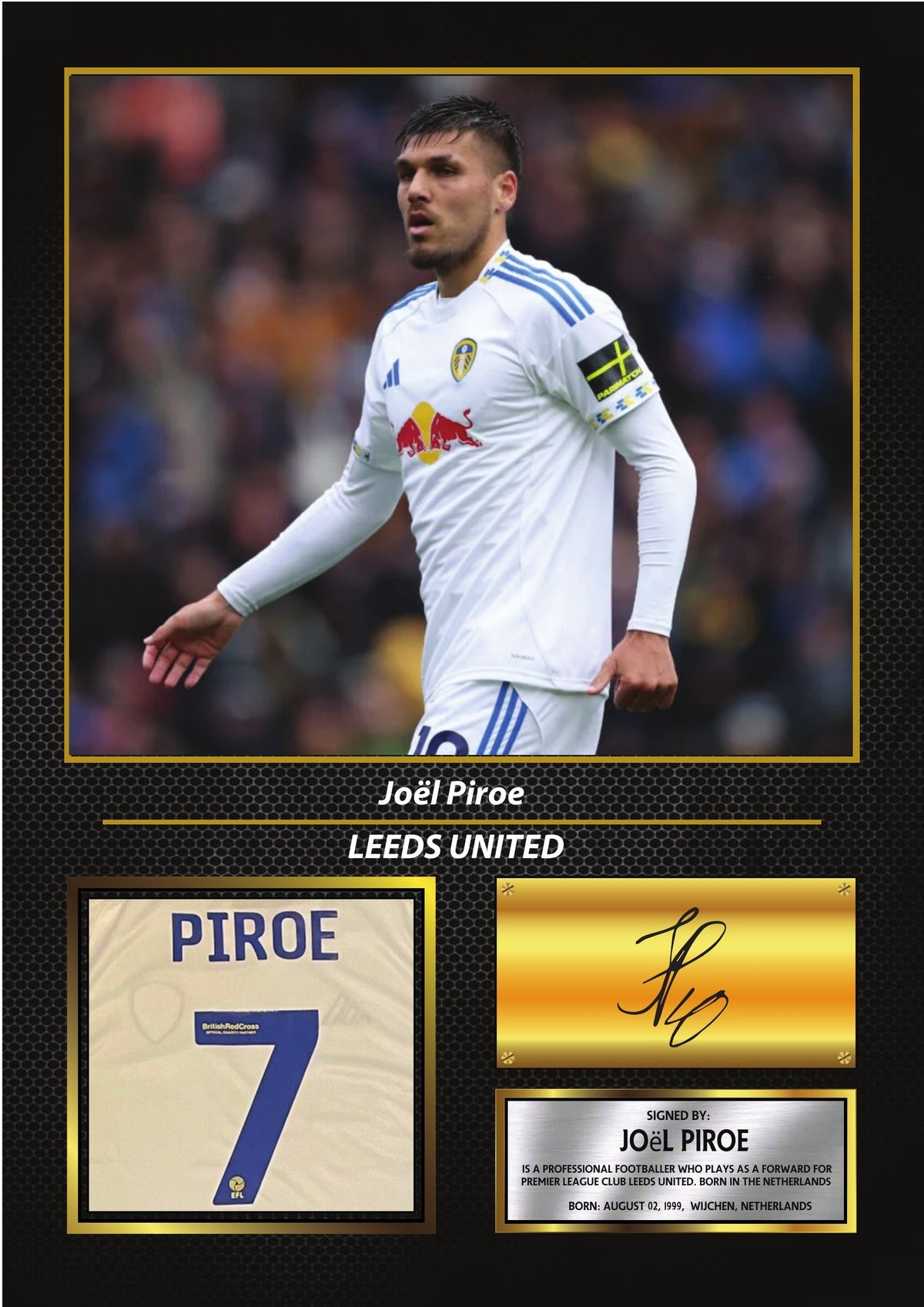 Joël Piroe Leeds United Poster Print – Football Wall Art Perfect Gift for Football Fans – Joël Piroe Leeds United Poster Print