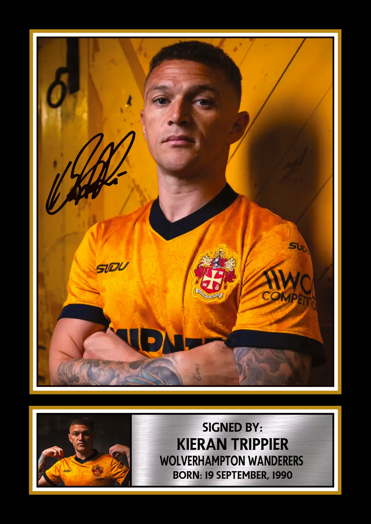 Kieran Trippier Wolves Poster Print – Wolverhampton Wanderers Signature Style Wall Art – Kieran Trippier Wolves Poster Print
