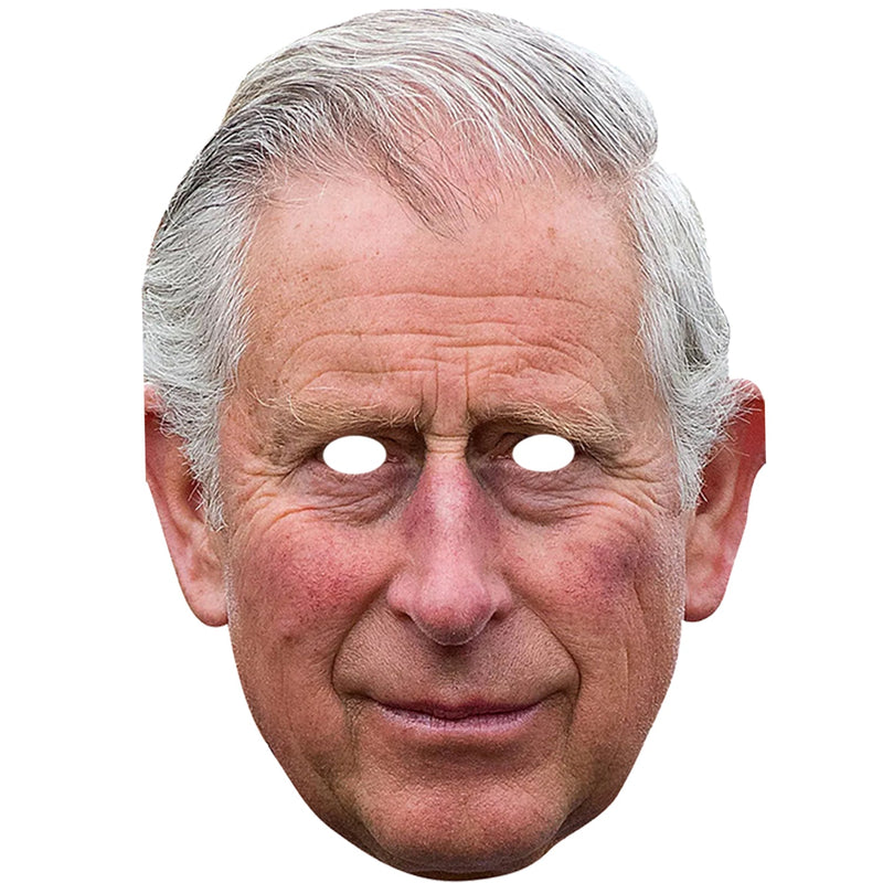 5 x PACK of KING CHARLES III + Crown Face Masks Coronation 2023 Royal Fancy Dress Cardboard Celebrity Party Face Mask