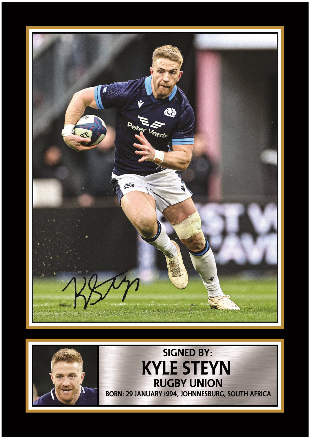 Kyle Steyn Printed Signature Poster – Scotland Rugby Union Star Wall Art – Scottish Rugby Player Wall Art Poster Print – Kyle Steyn Printed Signature Poster