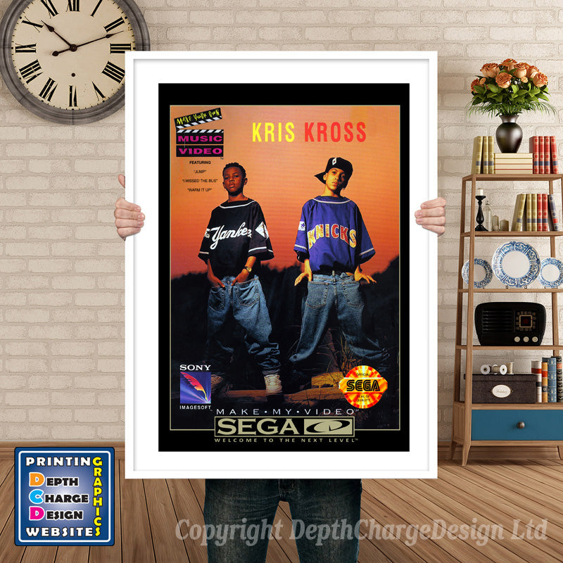 Make My Video Kriskross 3 Sega Sega Mega CD Inspired Retro Gaming Poster A4 A3 A2 Or A1 β Make My Video Kriskross 3 Sega Mega CD inspired retro gaming poster shown in a white frame